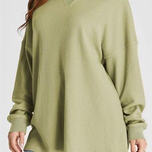 Sage Green V-Neck Women's Sweater